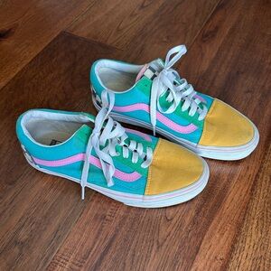 VANS “Old Skool” Skate Shoes Colorblock Suede/Canvas Mens 7 Womens 8.5